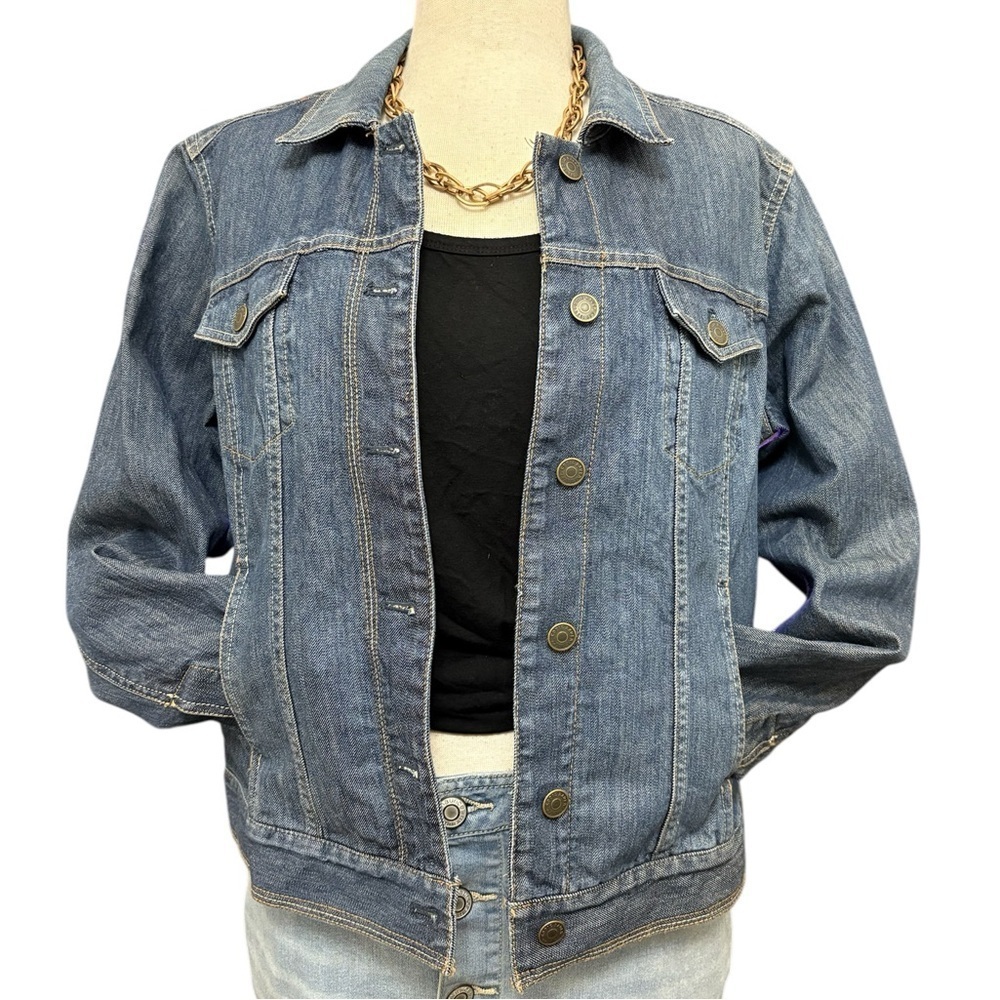 Eddie Bauer Specially Dyed Denim Trucker Jacket in Blue Classic Casual